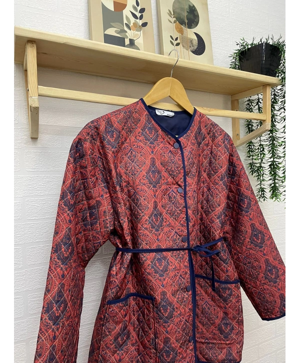 ETNİK DESEN KAPİTONE CEKET