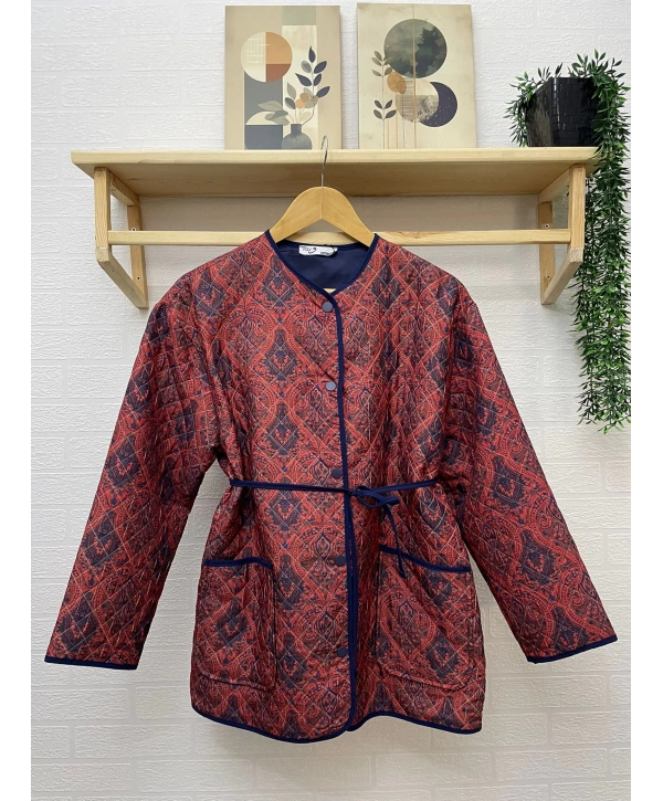 ETNİK DESEN KAPİTONE CEKET