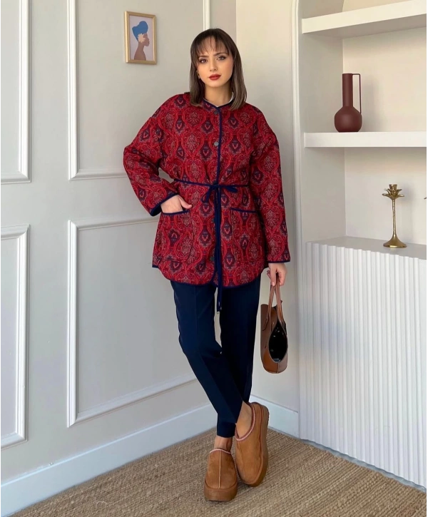 ETNİK DESEN KAPİTONE CEKET