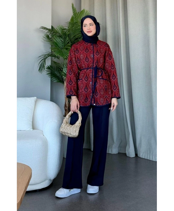 ETNİK DESEN KAPİTONE CEKET