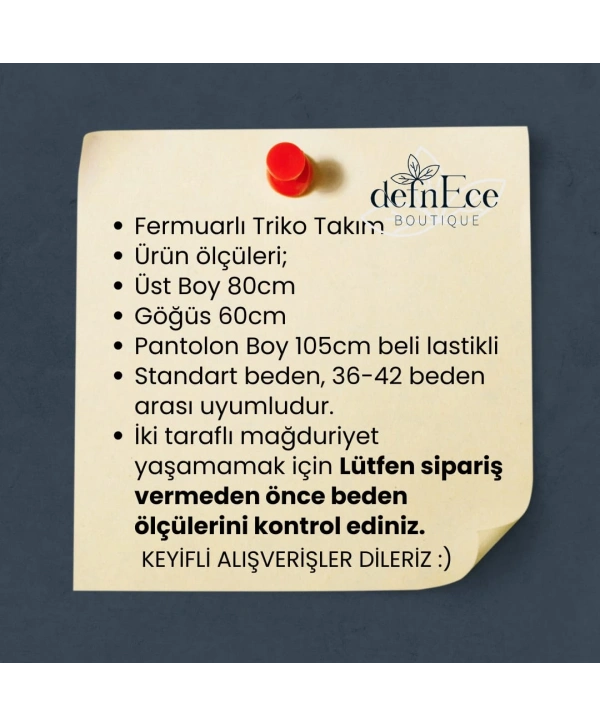 FERMUAR DETAYLI VİRAL TRİKO TAKIM