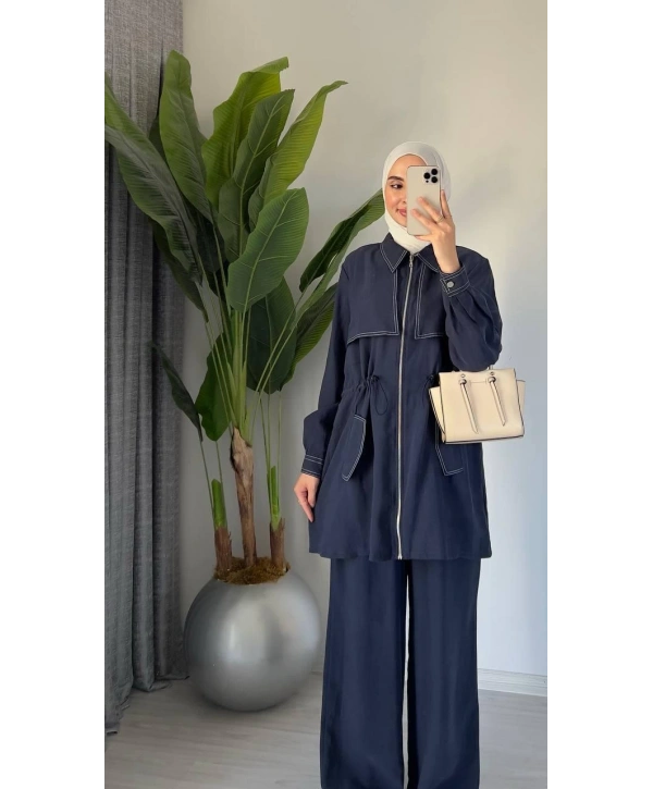 Fermuarlı Spor Takım - Lacivert