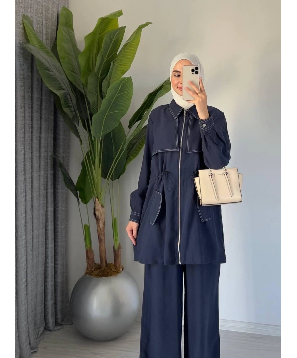 Fermuarlı Spor Takım - Lacivert