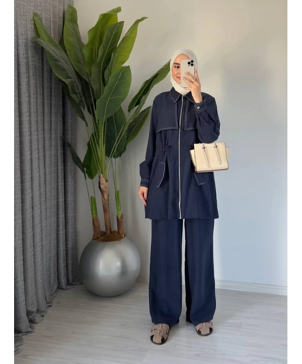 Fermuarlı Spor Takım - Lacivert