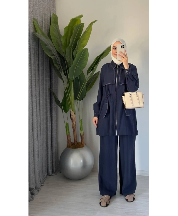 Fermuarlı Spor Takım - Lacivert