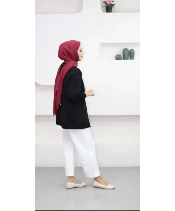 Fermuarlı Viral Sweat - Siyah