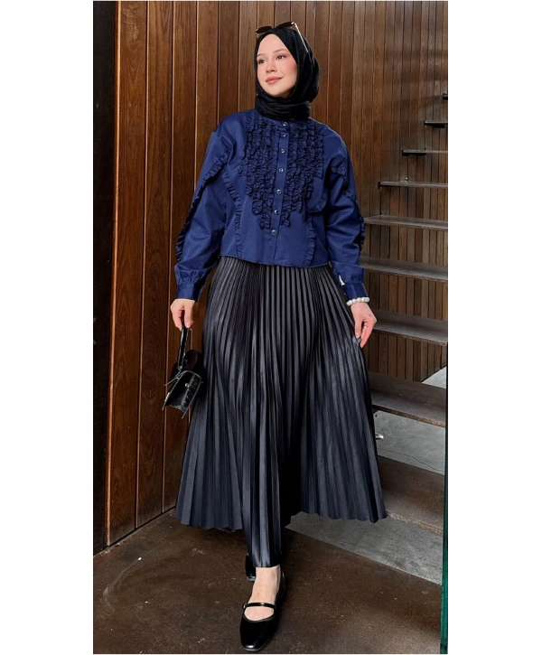 Fırfır Detaylı Kısa Gömlek