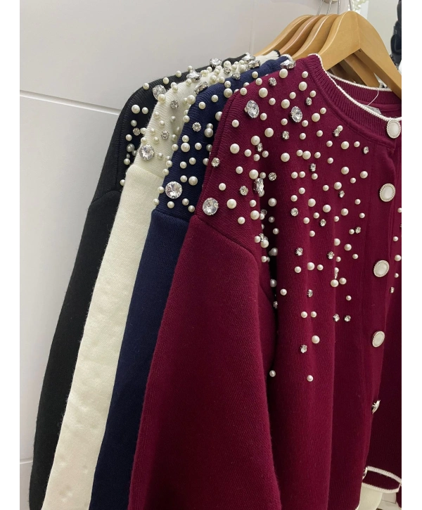 İNCİ TAŞLI TRİKO HIRKA