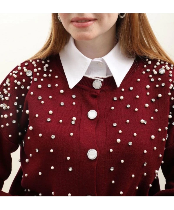 İNCİ TAŞLI TRİKO HIRKA