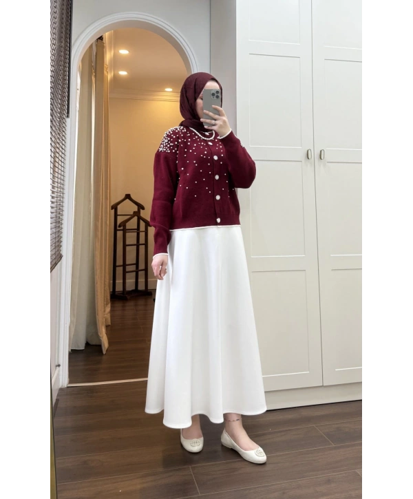 İNCİ TAŞLI TRİKO HIRKA