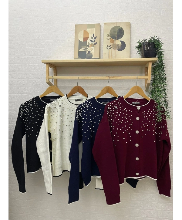 İNCİ TAŞLI TRİKO HIRKA