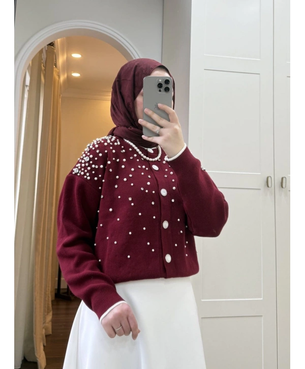 İNCİ TAŞLI TRİKO HIRKA