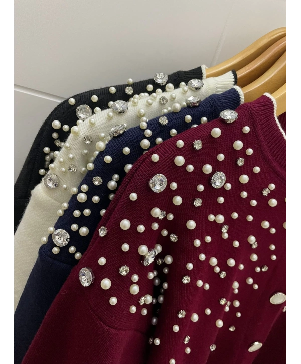 İNCİ TAŞLI TRİKO HIRKA