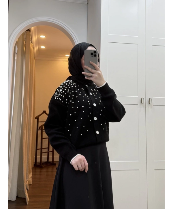 İNCİ TAŞLI TRİKO HIRKA