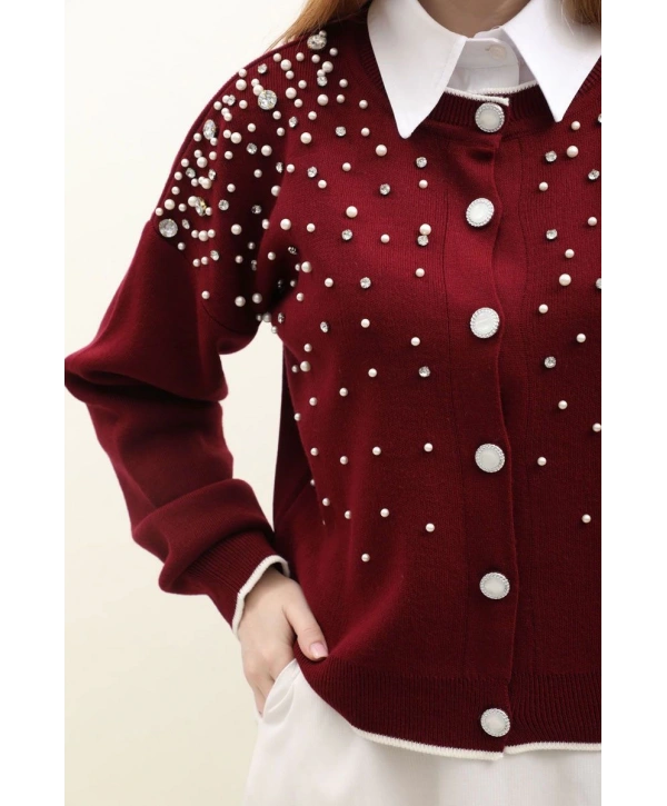 İNCİ TAŞLI TRİKO HIRKA