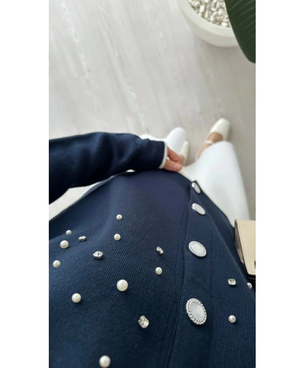 İNCİ TAŞLI TRİKO HIRKA