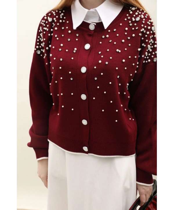 İNCİ TAŞLI TRİKO HIRKA