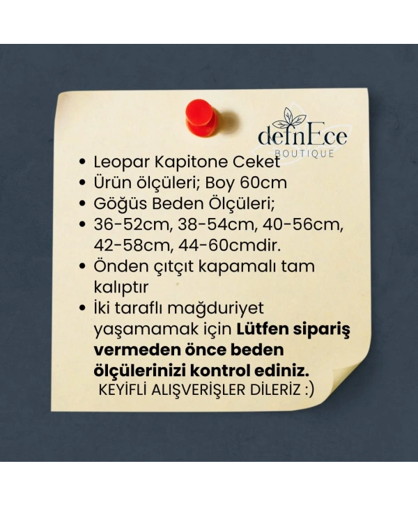 Kapitone Leopar Ceket