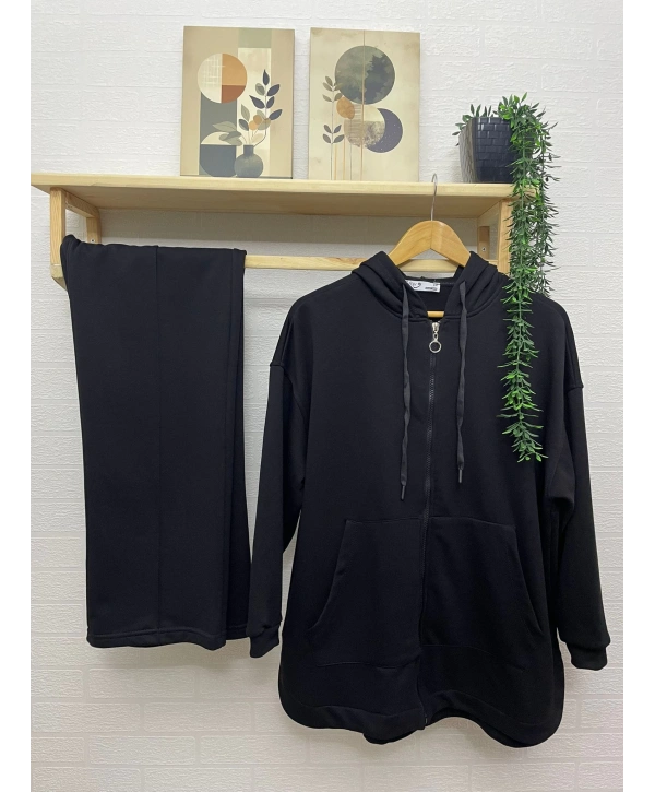 KAPÜŞONLU ÇİMALI PALAZZO TAKIM