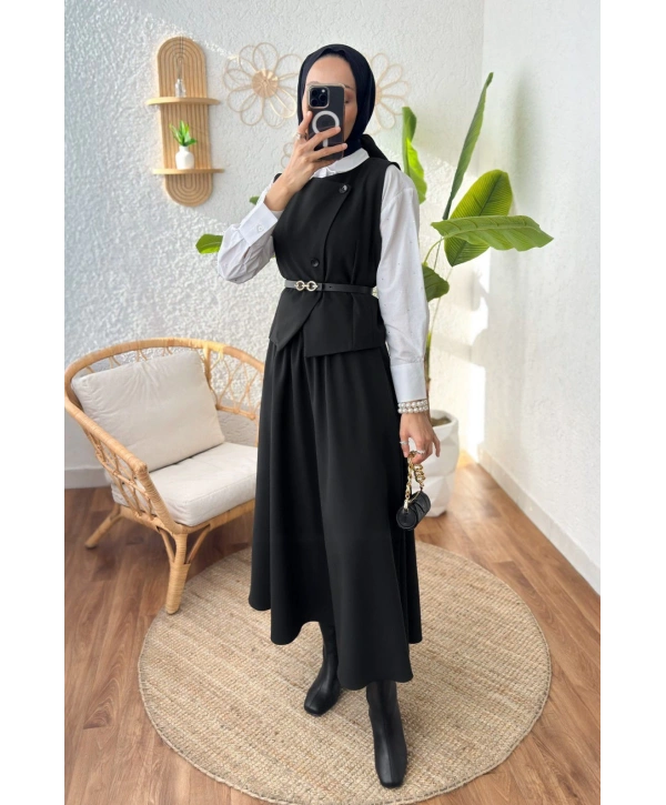 KEMERLİ YELEK ETEK TAKIM