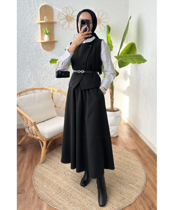 KEMERLİ YELEK ETEK TAKIM