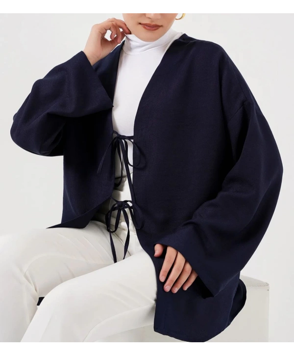 Keten Kimono - Lacivert