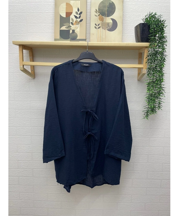 Keten Kimono - Lacivert