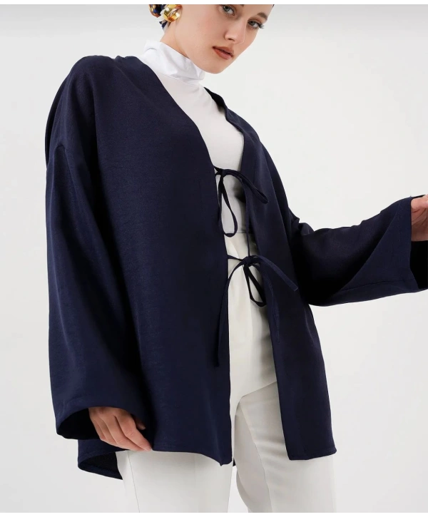 Keten Kimono - Lacivert