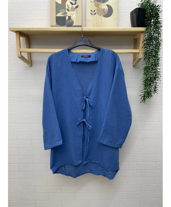Keten Kimono - Mavi
