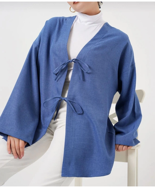 Keten Kimono - Mavi