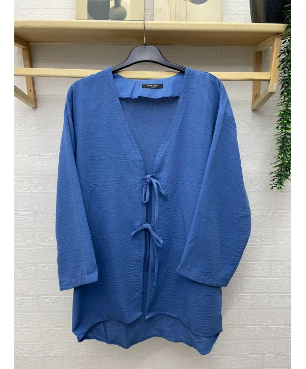 Keten Kimono - Mavi