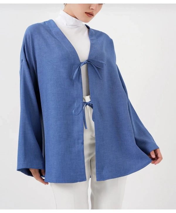 Keten Kimono - Mavi
