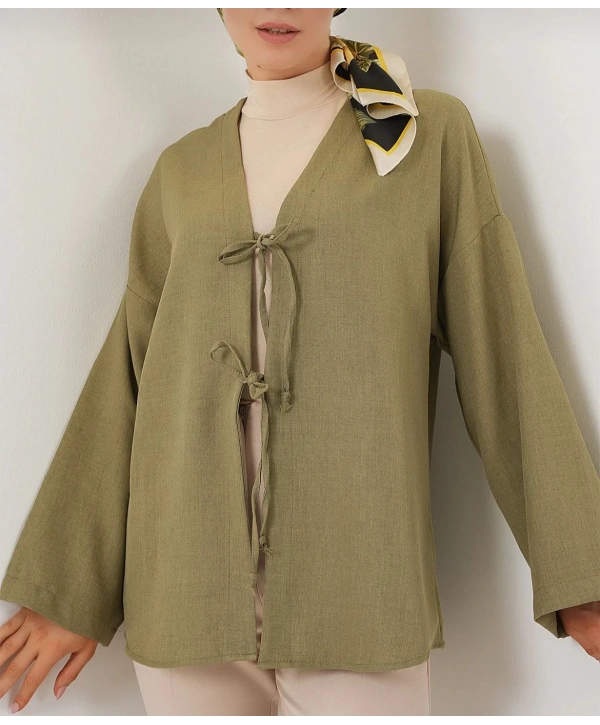 Keten Kimono - Yeşil