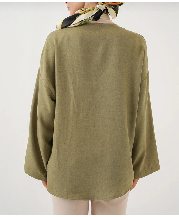 Keten Kimono - Yeşil