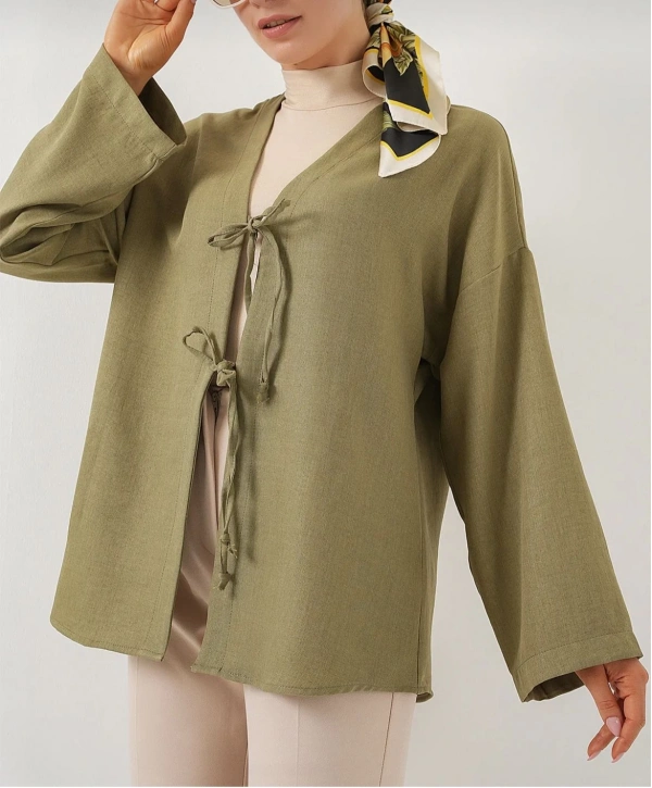 Keten Kimono - Yeşil