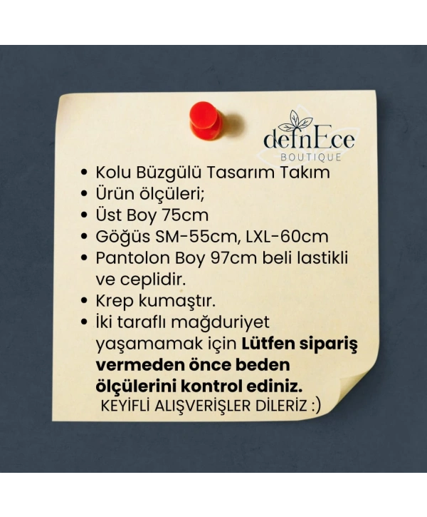 KOL BÜZGÜLÜ TASARIM TAKIM