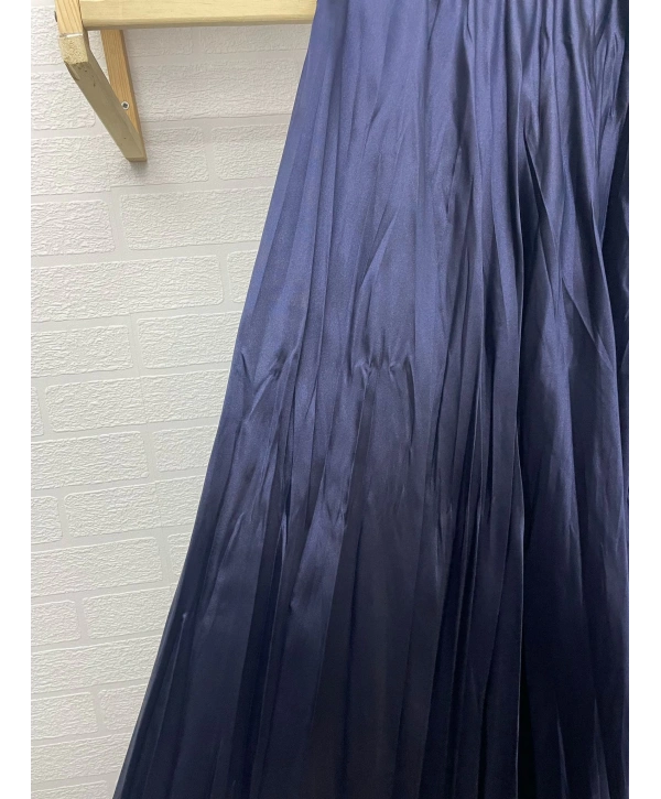 Kraş Saten Etek - Lacivert