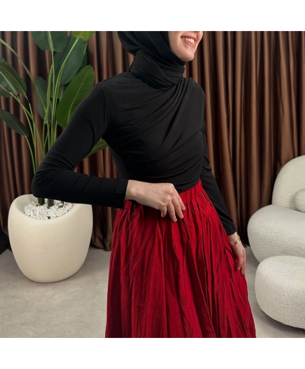 Kraş Yazlık Etek -Kırmızı