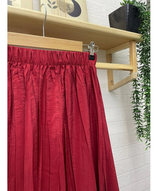 Kraş Yazlık Etek -Kırmızı