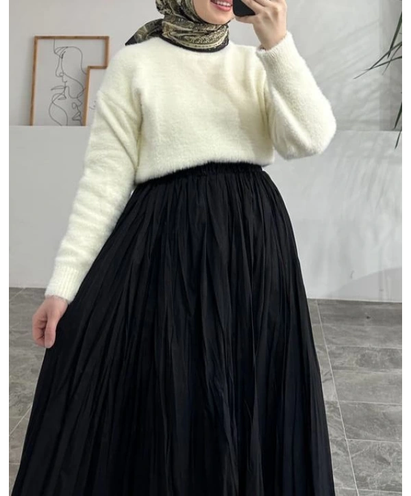 Kraş Yazlık Etek - Siyah