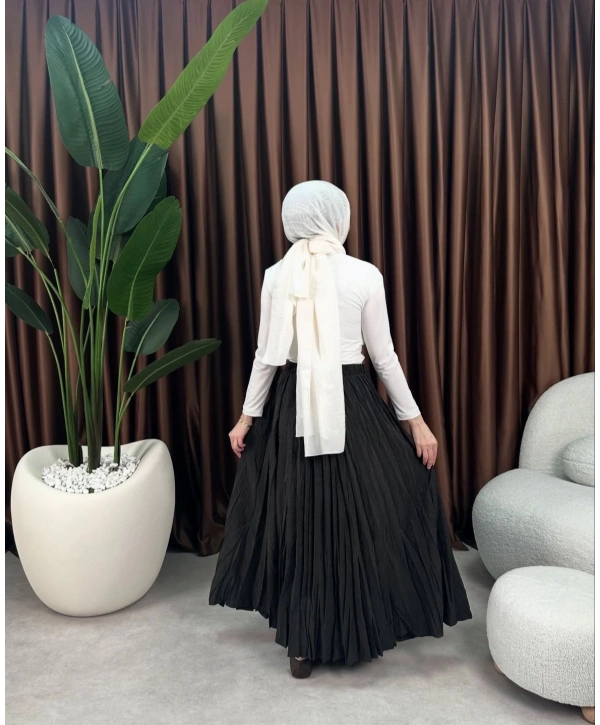 Kraş Yazlık Etek - Siyah