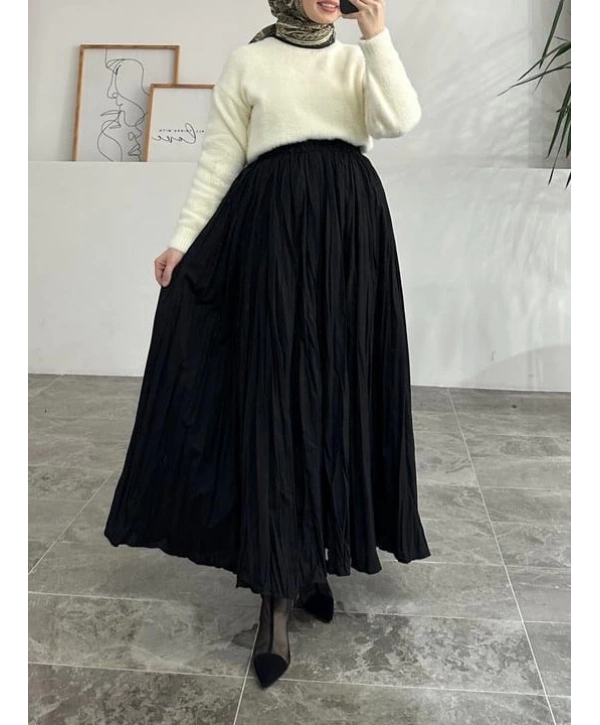 Kraş Yazlık Etek - Siyah