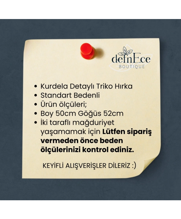 Kurdela Fiyonklu Triko Hırka - Siyah