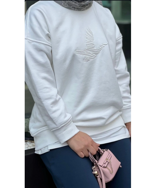KUŞ NAKIŞLI MUADİL SWEATSHİRT