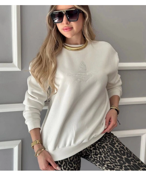 KUŞ NAKIŞLI MUADİL SWEATSHİRT