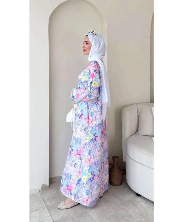 Linda Yırtmaçlı Tunikli Pantolonlu Takım - Mavi
