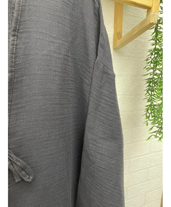 Müslin Kumaş Kimono - Siyah