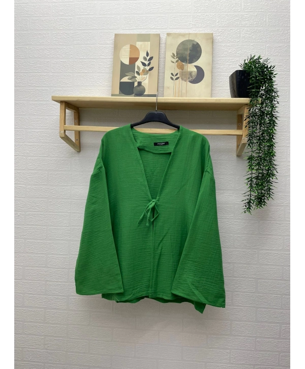 Müslin Kumaş Kimono - Yeşil