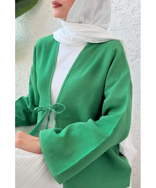 Müslin Kumaş Kimono - Yeşil