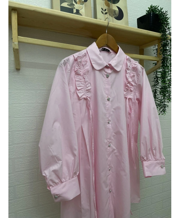 Omuzdan Pile Detaylı Tunik